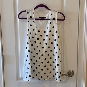 The Limited White Tank Top with Black Sequin Dots